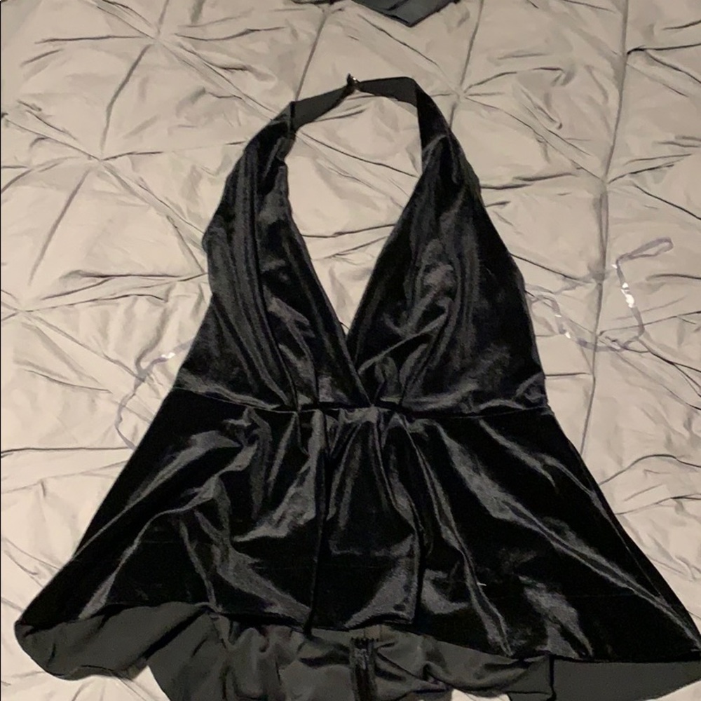 Express halter velvet top